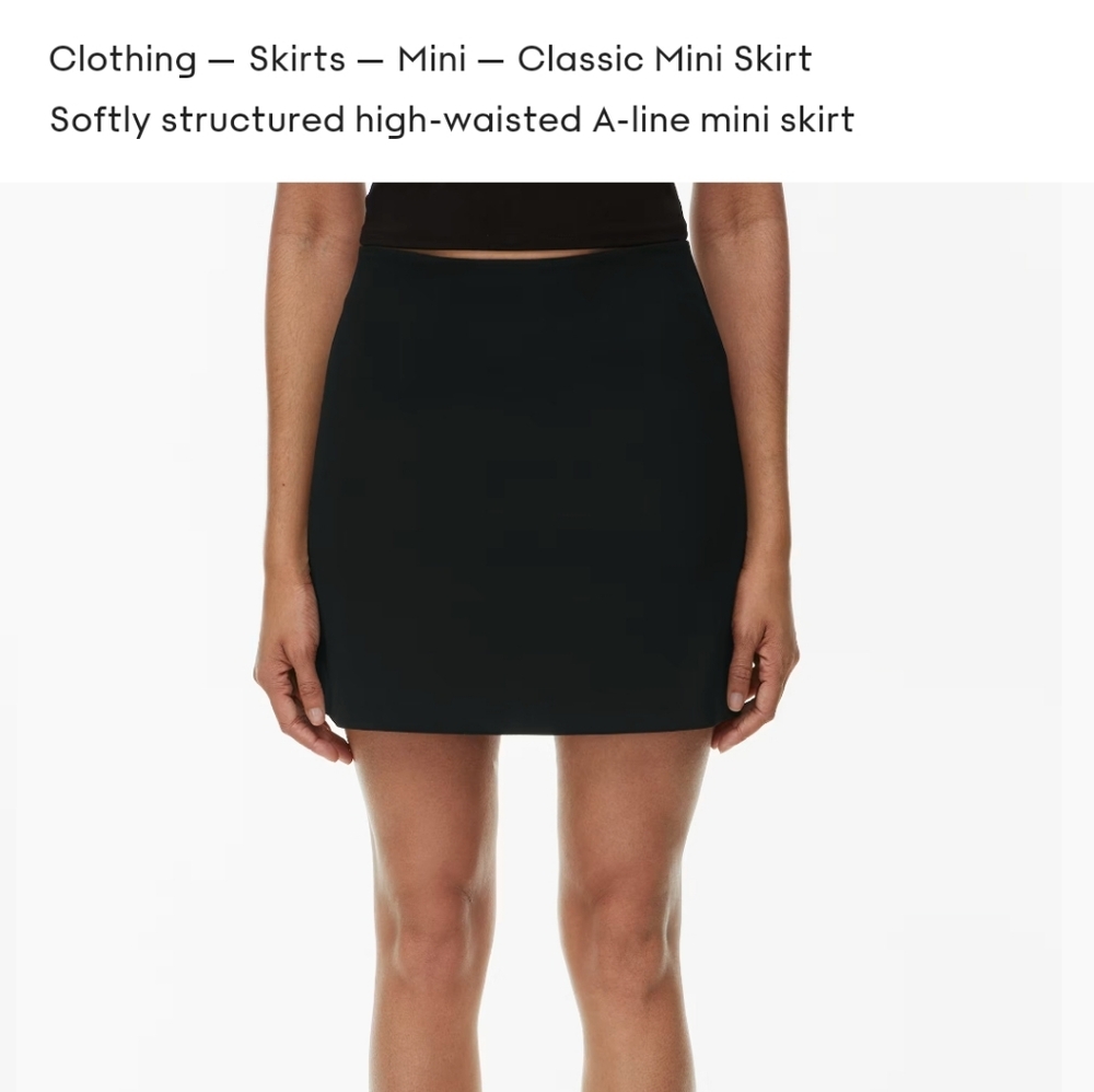 Wilfred Black A-Line Mini Skirt